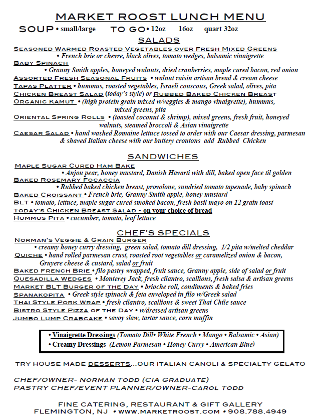 LUNCH MENU